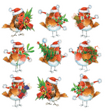 Christmas Cards - 'Festive Robins' - Pack of 10