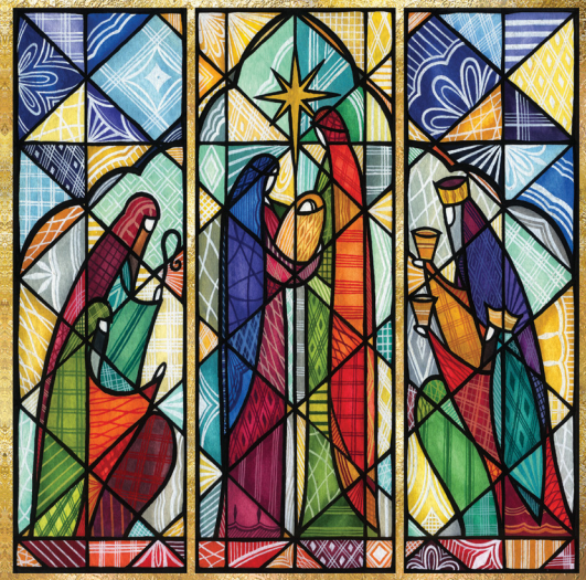 Christmas Cards - 'Stained Glass Window' - Pack of 10